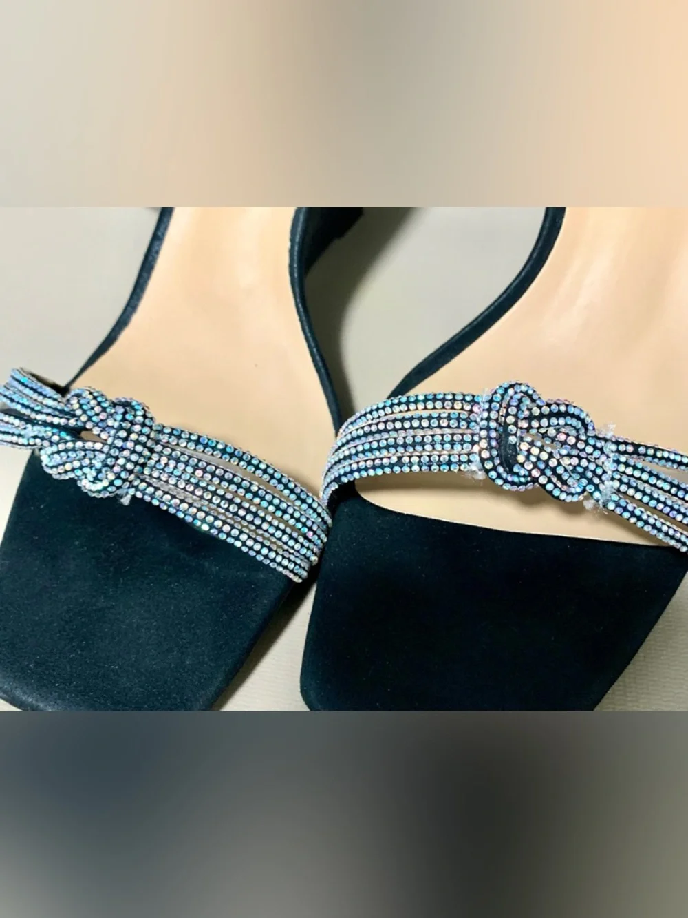 💎L. Lorraine “Jackie” Black Multi Rhinestone Wedge Size 10 Original Box